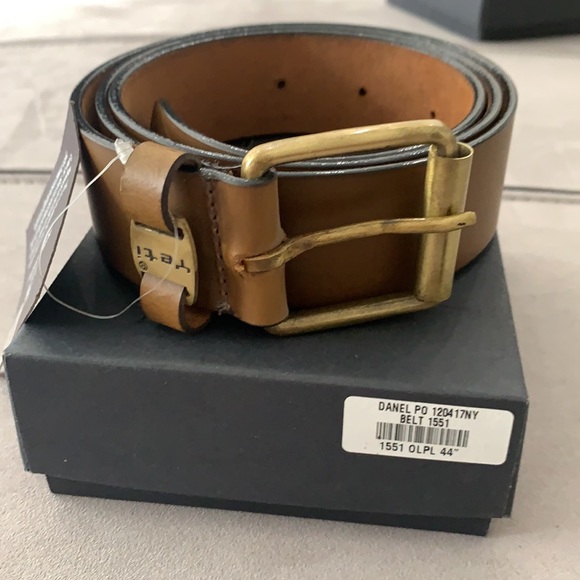NIB! Yeti Men’s Genuine Leather Cognac Casual Belt - Picture 7 of 7
